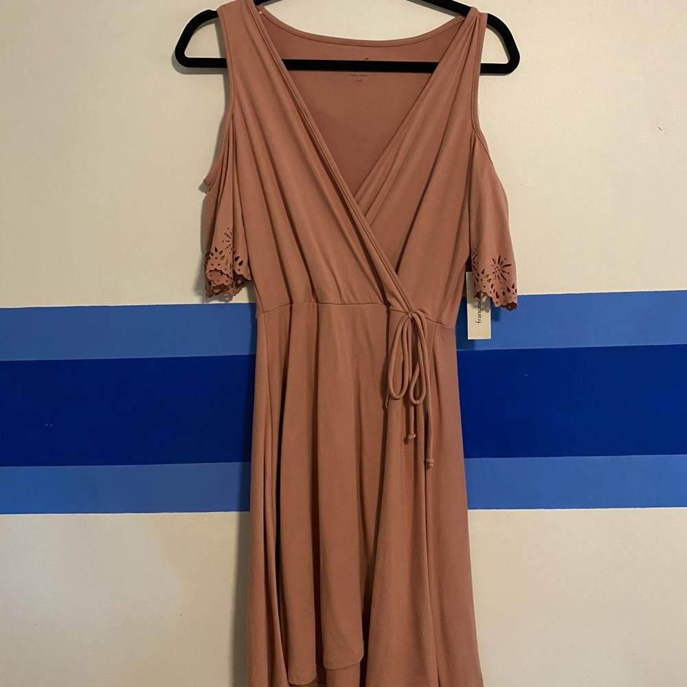 Suede wrap around dress